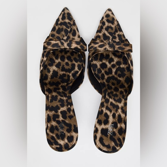 🔥🔥Zara Animal print Bow high heel Mules - Picture 5 of 5